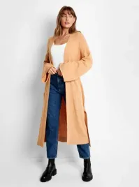 brazowy-kardigan-damski-emerald-z-paskiem-threadbare-s