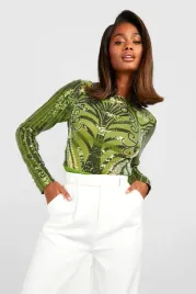 zielone-body-z-cekinami-boohoo-s