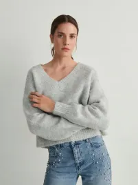 szary-sweter-z-domieszka-welny-reserved-s