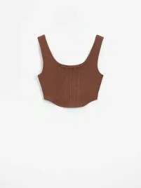 brazowy-krotki-top-z-dekoltem-house-m