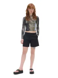 czarne-bawelniane-spodenki-cropp-xs