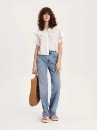 biala-bawelniana-koszula-z-falbana-reserved-m