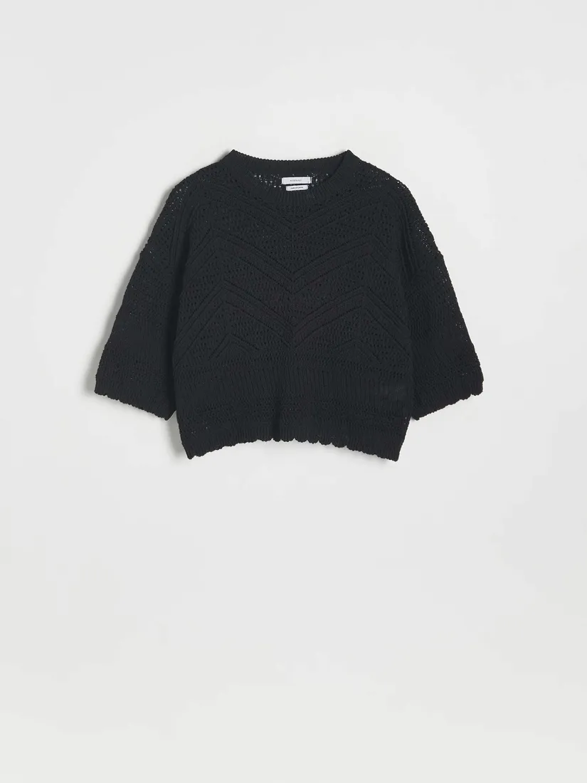 czarny-sweter-azurowy-reserved-s-stan-nowy