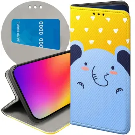 etui-z-klapka-do-realme-c55-wzory-slon-slonie-sloniki-futeral-pokrowiec