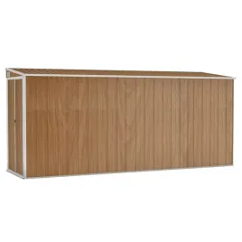 szopa-ogrodowa-mocowana-do-sciany-brazowa-118x382x178-cm