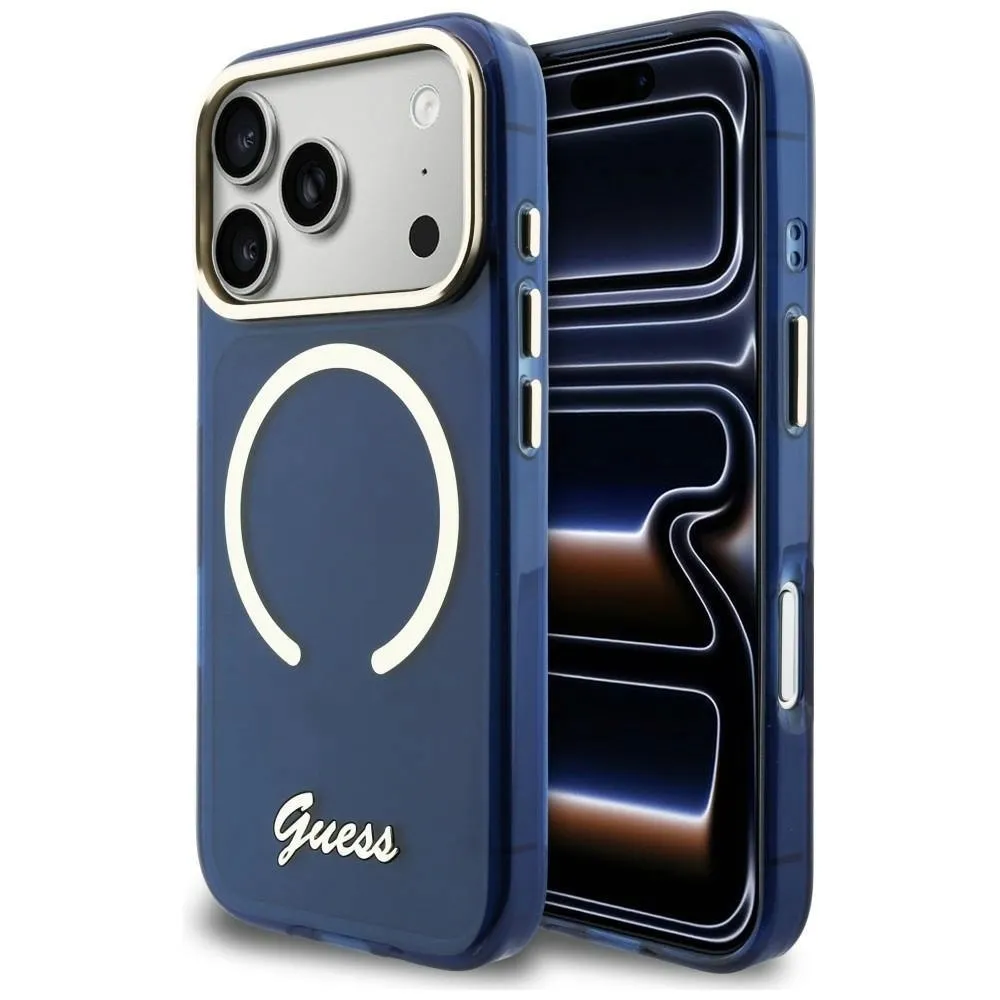 etui-guess-iml-script-metal-magsafe-do-iphone-17-pro-niebieski