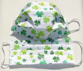 maseczka-maska-ochronna-na-twarz-biala-zielona-koniczynka