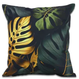 poduszka-wodoodporna-botanic-z-filtrem-uv-45x45-black-gold-liscie-czarna
