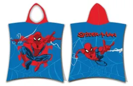 poncho-dla-dzieci-50x115-spider-man-webshot-niebieskie-recznik-z-kapturem