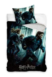 posciel-160x200-harry-poter-hermiona-ron-w-lesie-grafitowa-niebieska