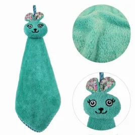 recznik-dzieciecy-30x30-krolis-tulis-turkusowy-z-mikrofibry-domarex