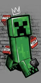 recznik-plazowy-70x140-minecraft-metro-art-creeper-szary-bawelniany-frotte