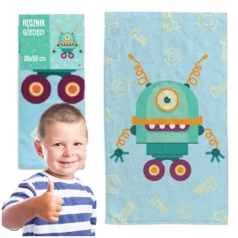 reczniczek-do-przedszkola-30x50-kids-niebieski-robot-bawelniany-350g-m2