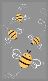 reczniczek-do-przedszkola-30x50-kids-szary-pszczolki-bawelniany-350g-m2