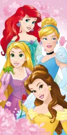 recznik-plazowy-70x140-ksiezniczki-princess-rozowy-dzieciecy-bawelniany