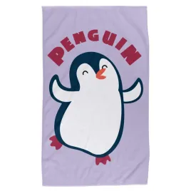 reczniczek-do-przedszkola-30x50-pingwinek-fioletowy-bialy-bawelniany