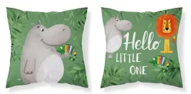 poszewka-40x40-hello-little-one-hipopotam-lew-kameleon-zielona-dwustronna