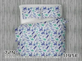 posciel-160x200-biala-dinozaury-niebieskie-szafirowe-turkusowe