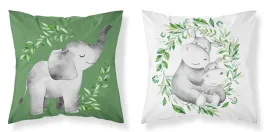 poszewka-bawelniana-40x40-slon-hipopotamy-biala-zielona-dwustronna