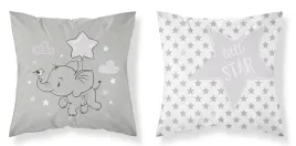 poszewka-bawelniana-40x40-slonik-z-balonem-gwiazdki-szara-dwustronna
