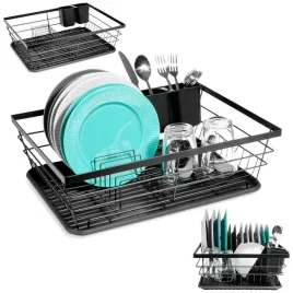 suszarka-naczyn-czarna-taca-ociekacz-talerze-kubki