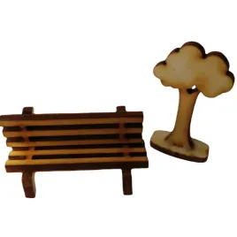 laweczka-i-drzewko-ze-sklejki-ozdoba-lasu-w-szkle-sloiku