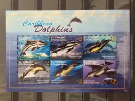 znaczki-fauna-ryby-delfiny-st-vincent-czysty-r