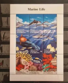 1994-bloczek-fauna-ryby-antigua-czysty-perf