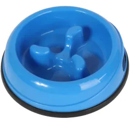 miska-plastikowa-dla-psa-spowalniajaca-jedzenie-niebieska