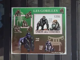 znaczki-fauna-zwierzeta-goryle-komory-czysty-zn41