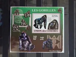 znaczki-fauna-zwierzeta-goryle-komory-czysty-zn41