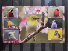 znaczki-fauna-ptaki-kardynalki-slowiki-papugi-palau-czysty-d