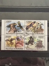 znaczki-fauna-ptaki-drapiezne-sokoly-burundi-kasowany-zn8