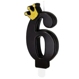 swieczka-na-tort-cyfra-6-zlota-korona-czarny-partypal-88-cm