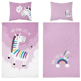 posciel-bawelniana-100x135cm-zebra-na-rozu