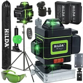 poziomica-laserowa-hilda-16-linii-laser-krzyzowy-4d-zielony-statyw-100-cm