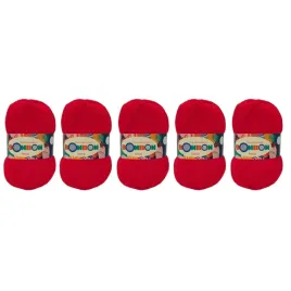wloczka-nako-bonbon-ince-98211-czerwony-pakiet-5-szt