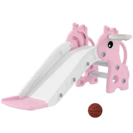 3-in-1-rutsche-fur-kinder-giraffenform-basketballkorb-ball-rosa