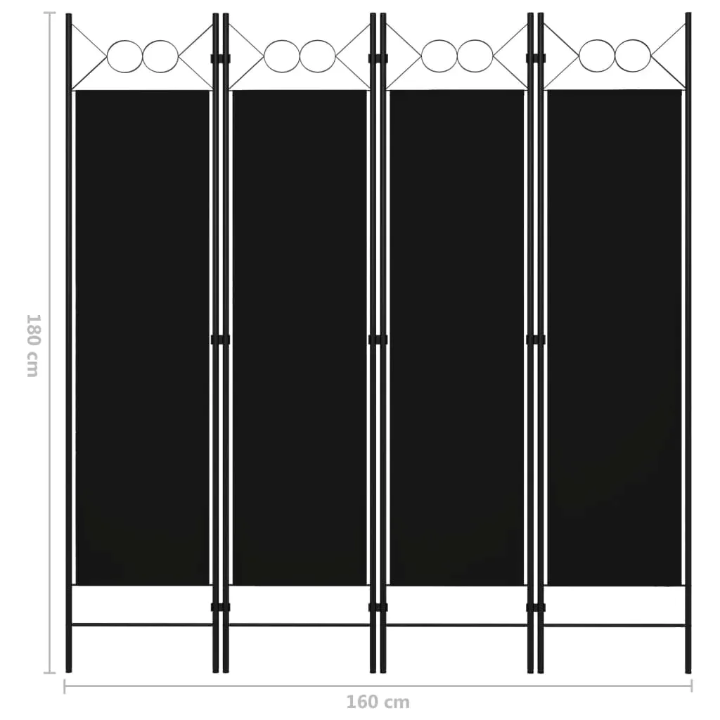 parawan-4-panelowy-czarny-160-x-180-cm