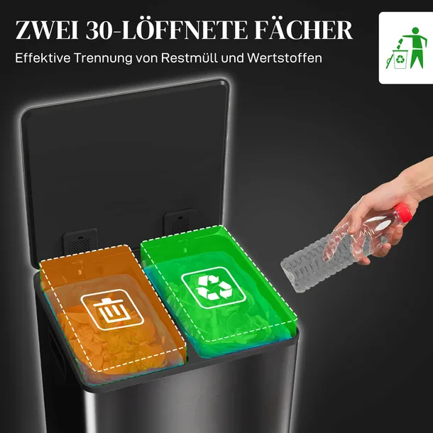 mulleimer-mit-2x30l-fachern-soft-close-deckel-fingerabdrucksicher-edel-kolor-czarny