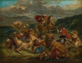 eugene-delacroix-lion-hunt-plakat-70x50-cm