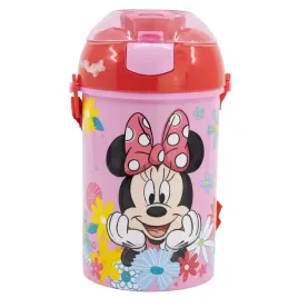 myszka-minnie-bidon-z-paskiem-450-ml-butelka-z-ustnikiem
