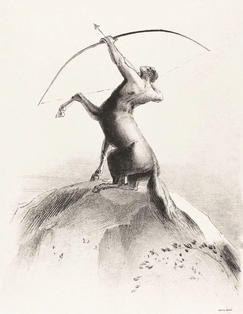 odilon-redon-centaur-aiming-at-the-clouds-1895-plakat-60x80-cm
