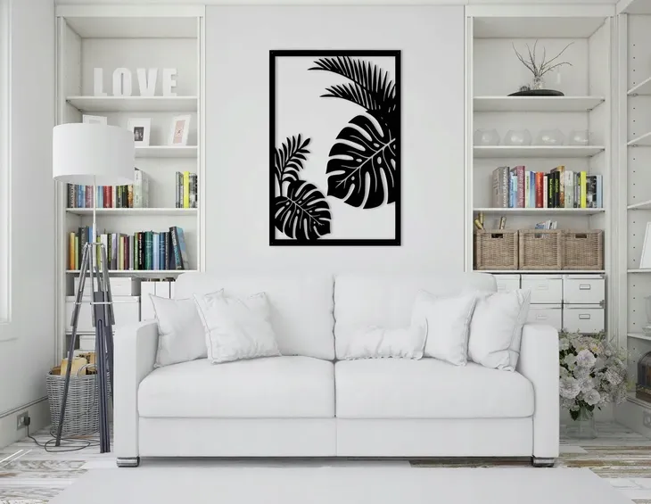 obraz-azurowy-dekoracja-scienna-liscie-panel-3d-stan-nowy