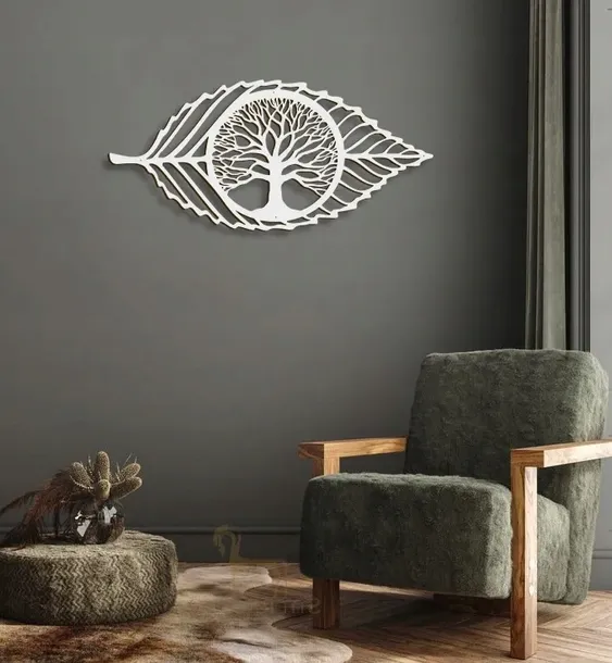 obraz-azurowy-dekoracja-scienna-panel-lisc-3d-wysokosc-produktu-40-cm