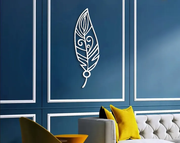 obraz-azurowy-dekoracja-scienna-panel-pioro-3d-material-ramy-drewno