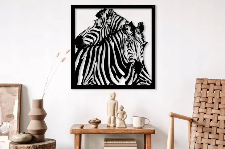 obraz-azurowy-dekoracja-scienna-panel-zebra-3d-kolor-ramy-czern