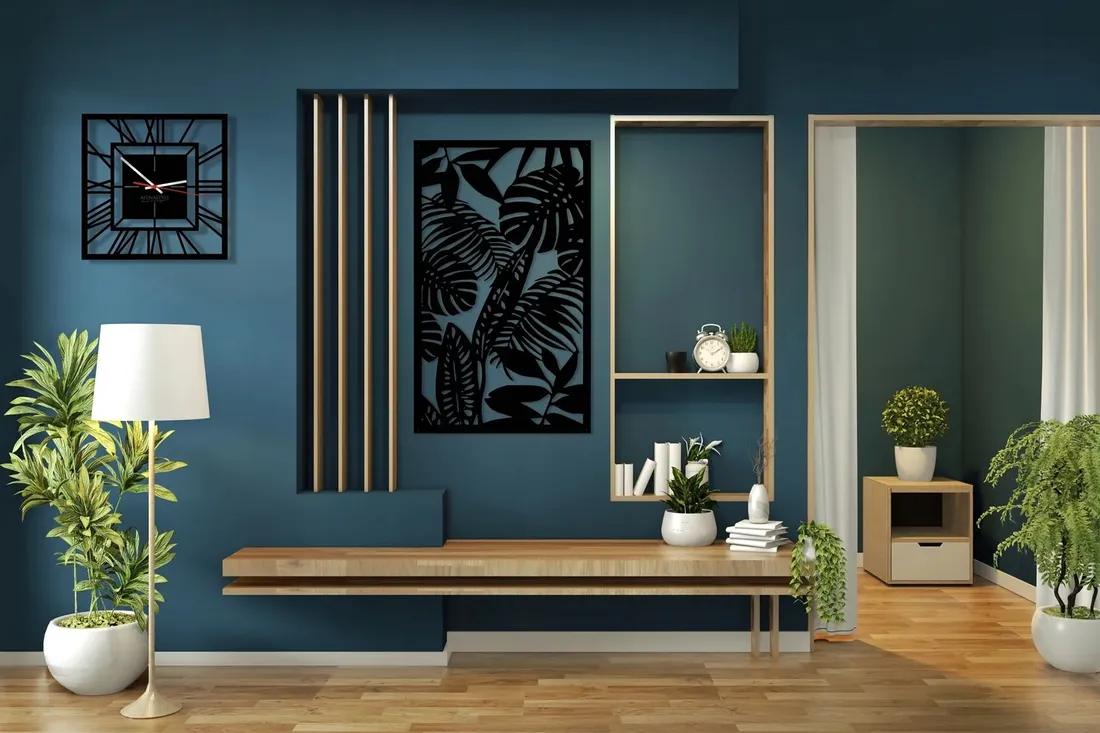 obraz-azurowy-dekoracja-scienna-panel-liscie-3d