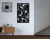 obraz-azurowy-dekoracja-scienna-panel-liscie-3d-kolor-ramy-czern
