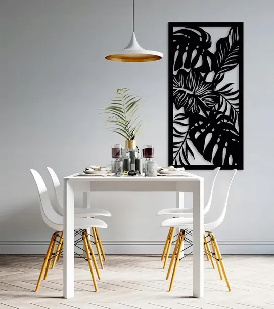 obraz-azurowy-dekoracja-scienna-panel-liscie-3d-wysokosc-produktu-85-cm